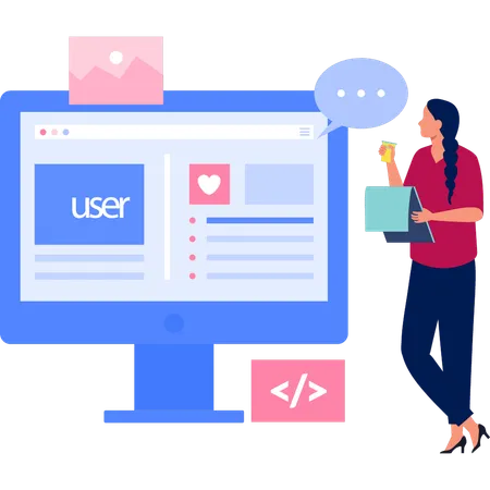 Girl noting down user id and password  Illustration