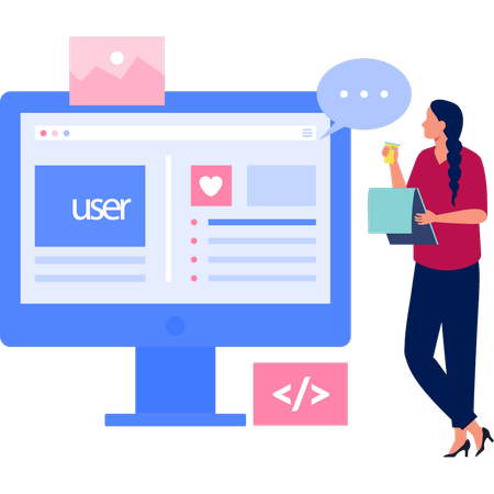 Girl noting down user id and password  Illustration