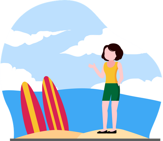 Girl on vacation  Illustration