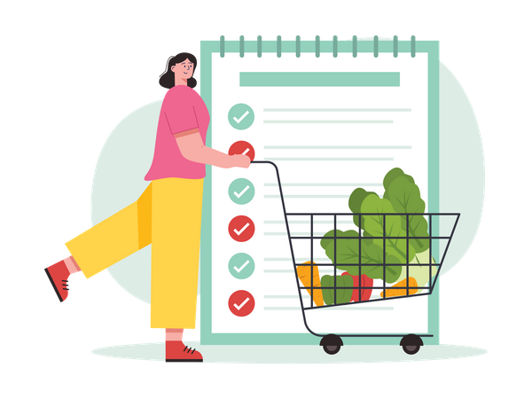 Girl on vegetable diet  Illustration