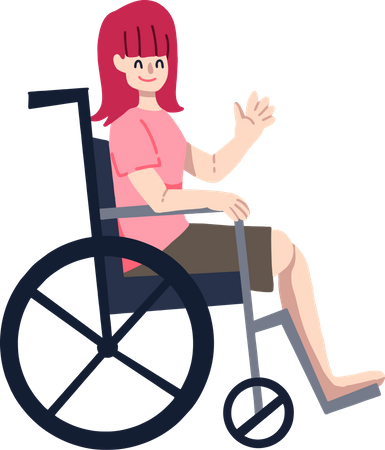 Girl On Wheelchair  Illustration