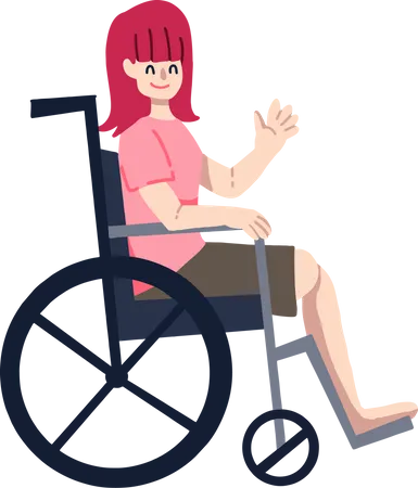 Girl On Wheelchair  Illustration