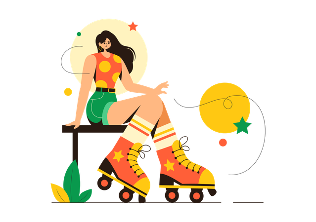 Girl On Wheels  Illustration