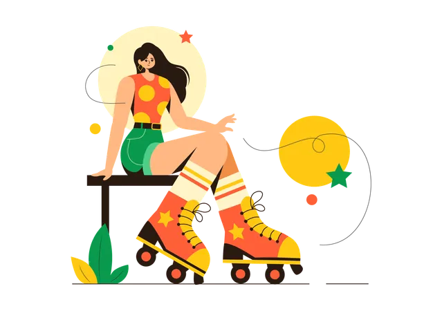 Girl On Wheels  Illustration