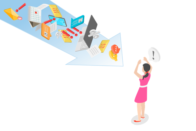 Girl Overload Spam  Illustration