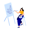 girl painting illustrations free