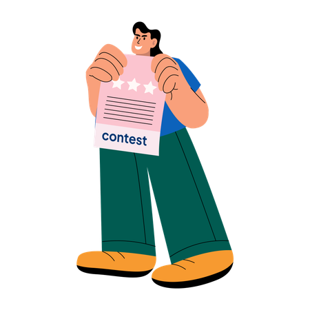Girl participating in ad contest  Illustration
