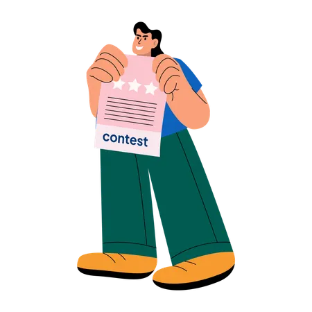 Girl participating in ad contest  Illustration