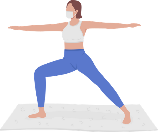 Girl participating in yoga session  Illustration