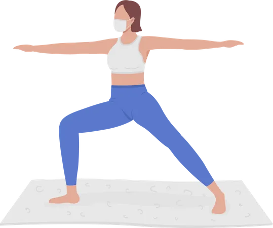 Girl participating in yoga session  Illustration