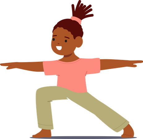 Girl Peacefully Practicing Yoga  Illustration