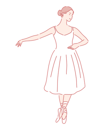 Girl performing ballet dance  Illustration