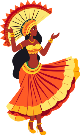 Girl Performing In Carnival  Illustration