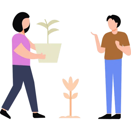 The Girl Is Planting Illustration