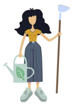 Girl planting tree  Illustration