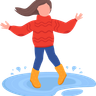 play in puddle illustrations free