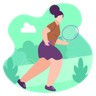 girl playing badminton illustration