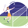 girl playing badminton illustrations free