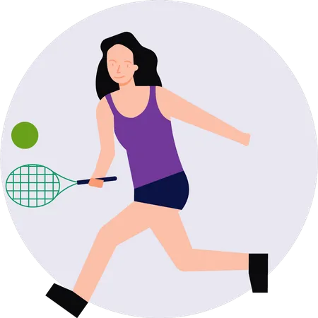 Girl playing badminton Illustration