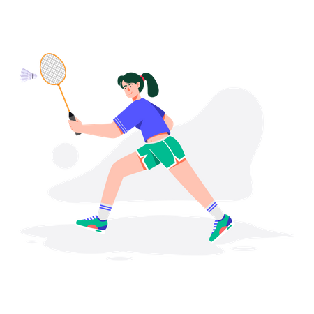 Girl playing badminton  Illustration