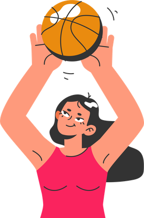 Girl playing basket ball  Illustration