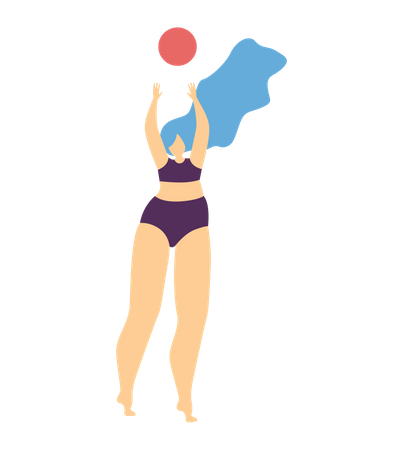 Girl playing basket ball Illustration