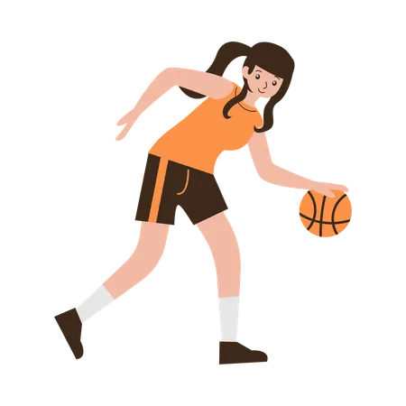 Girl Playing Basketball  일러스트레이션
