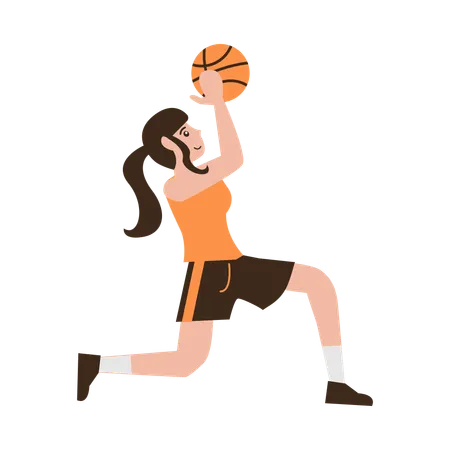 Girl Playing Basketball  イラスト