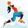 free girl playing basketball illustrations