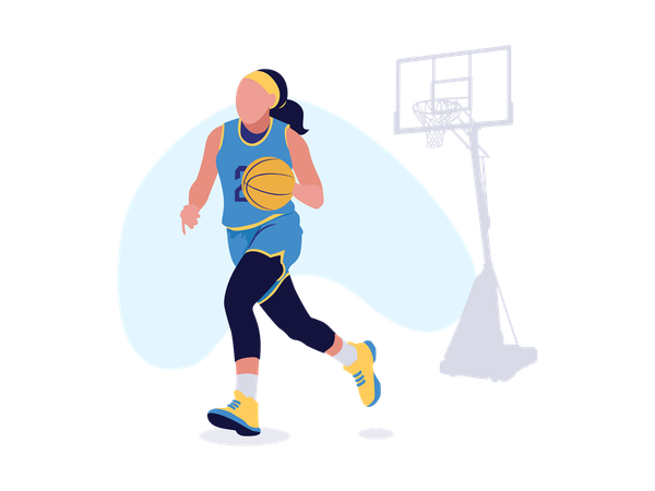 Girl playing basketball  Illustration