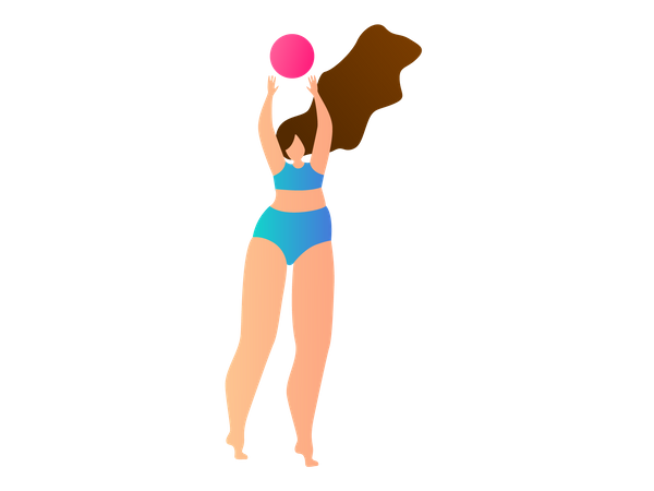 Girl playing basketball  Illustration