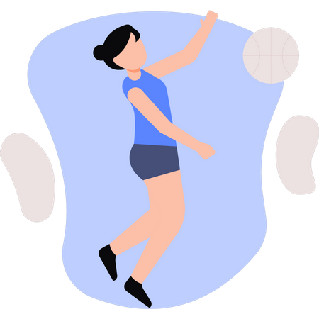 Girl playing basketball  Illustration