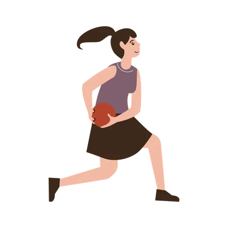 Girl playing bowling  Illustration