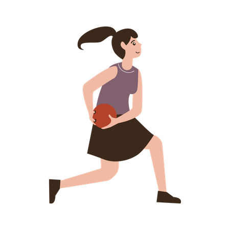 Girl playing bowling  Illustration