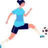 girl playing soccer illustration svg