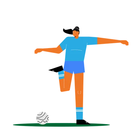 Girl playing football  Illustration