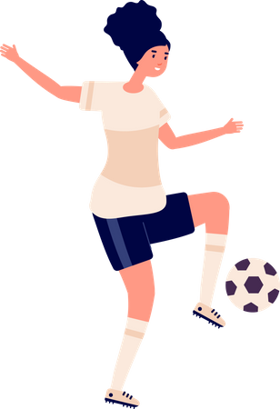 Girl Playing Football  Illustration