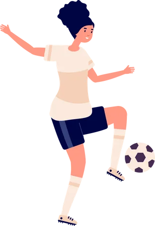 Girl Playing Football  Illustration