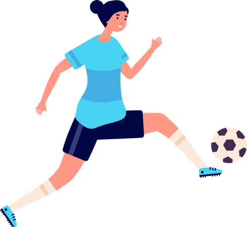 Girl Playing Football  Illustration