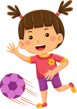 Girl Playing Football  Illustration