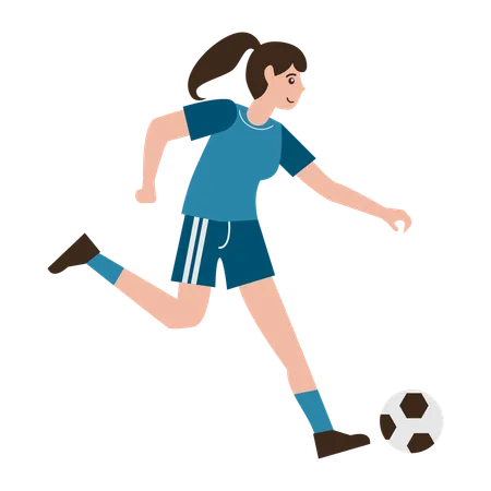 Girl Playing Football  Illustration