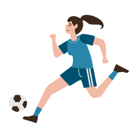 Girl Playing Football  Illustration