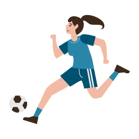 Girl Playing Football  Illustration