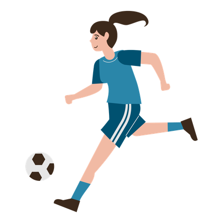 Girl Playing Football  Illustration