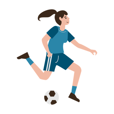 Girl Playing Football  Illustration