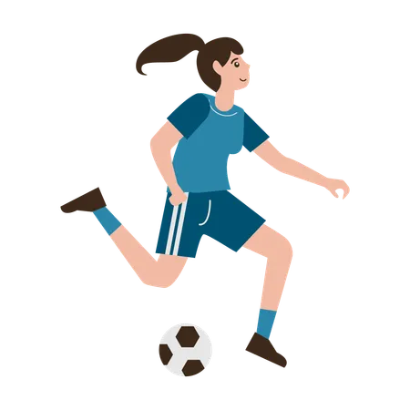 Girl Playing Football  Illustration