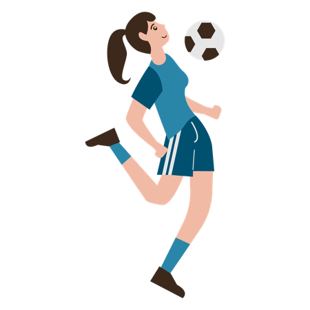 Girl Playing Football  Illustration