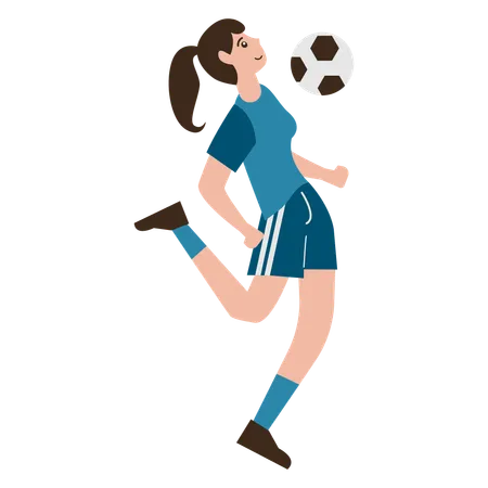 Girl Playing Football  Illustration