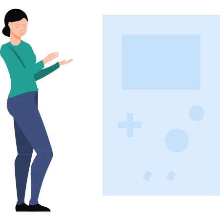 Girl playing game  Illustration