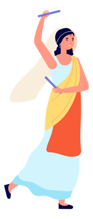 Girl playing garba  Illustration